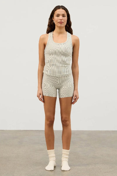 ZULU & ZEPHYR - STRIPE RIB RACER BACK TANK - COCONUT - PERTH STOCKIST - AUSTRALIAN STOCKIST - WA STOCKIST - AUSTRALIA STOCKIST - AUS STOCKIST - PERTH BOUTIQUE - WA BOUTIQUE - AUS BOUTIQUE - AUSTRALIA BOUTIQUE