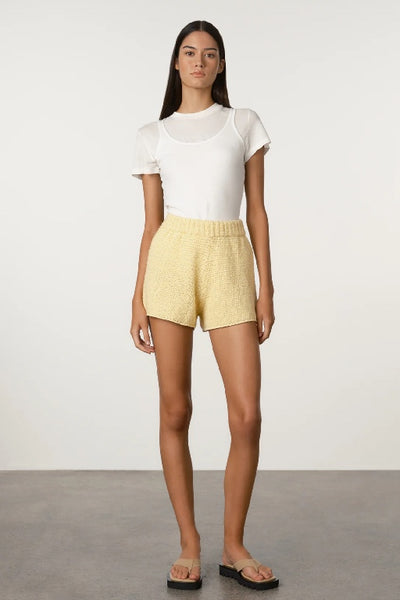 ZULU & ZEPHYR - TEXTURED KNIT SHORT - BUTTER - PERTH BOUTIQUE - AUSTRALIAN BOUTIQUE - WA BOUTIQUE - INTERNATIONAL SHIPPING - USA SHIPPING - PERTH STORES - PERTH STORE - AUSTRALIA - WA - WESTER AUSTRALIA - WOMENS FASHION - FASHION - CLOTHING - WA STOCKIST - PERTH STOCKIST - AUSTRALIAN STOCKIST - STOCKIST