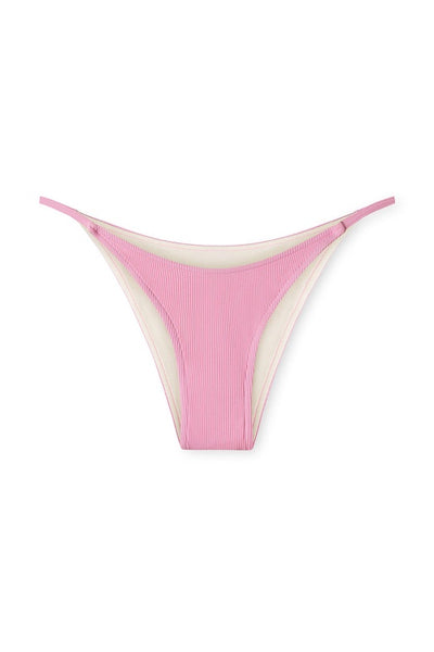 ZULU & ZEPHYR - SEA PINK RIBBED STRING CURVE BRIEF