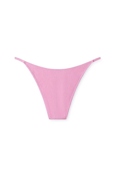 ZULU & ZEPHYR - SEA PINK RIBBED STRING CURVE BRIEF