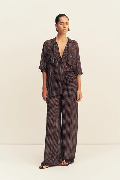 SHOP SHONA JOY MADDOX DRAWSTRING PANT IN RISTRETTO/SKY ONLINE