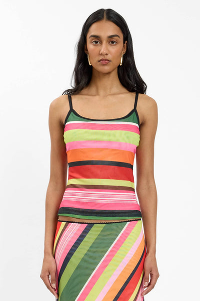 SHOP WITH HARER LU CAMISOLE IN EMERALD STRIPE ONLINE
