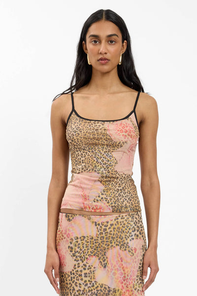 SHOP WITH HARER LU CAMISOLE IN MESH LEOPARD ONLINE