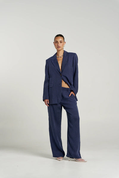 SHOP SUMMI SUMMI BOSS PANT IN NAVY PINSTRIPE ONLINE