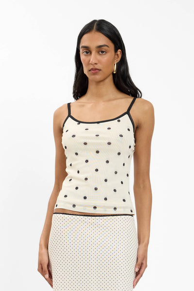 SHOP WITH HARER LU CAMISOLE IN MESH IVORY POLKA ONLINE