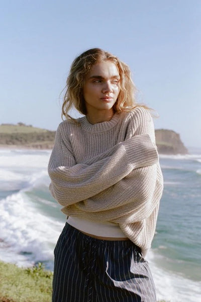 SHOP ARCAA MOVEMENT SOLENE SWEATER IN CREAM &amp; SAND ONLINE