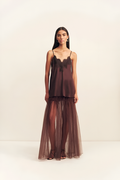 SHONA JOY - SIMONA LACE CAMI - ESPRESSO