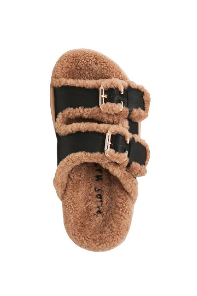 ALIAS MAE - SAINT SANDAL - BLACK LEATHER _ SHEARLING - PERTH STOCKIST - AUSTRALIAN STOCKIST - WA STOCKIST - AUSTRALIA STOCKIST - AUS STOCKIST - PERTH BOUTIQUE - WA BOUTIQUE - AUS BOUTIQUE - AUSTRALIA BOUTIQUE 