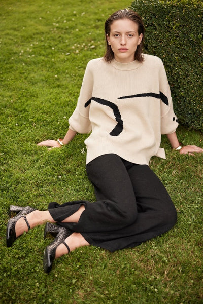 ARCAA - HAZEL SWEATER - SAND & BLACK