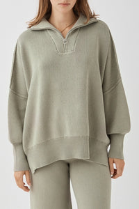 ARCAA - LONDON ZIP SWEATER - SAGE