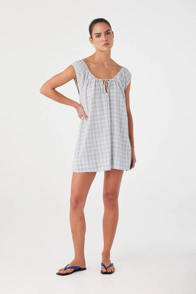 ARCAA MOVEMENT - CAMILLE DRESS - POWDER BLUE CHECK - PERTH BOUTIQUE - AUSTRALIAN BOUTIQUE - WA BOUTIQUE - INTERNATIONAL SHIPPING - USA SHIPPING - PERTH STORES - PERTH STORE - AUSTRALIA - WA - WESTER AUSTRALIA - WOMENS FASHION - FASHION - CLOTHING - WA STOCKIST - PERTH STOCKIST - AUSTRALIAN STOCKIST - STOCKIST
