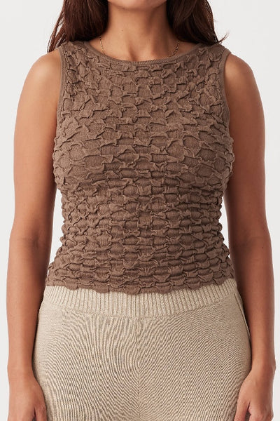 ARCAA MOVEMENT - MILA REVERSIBLE TEXTURED TANK - CACAO - PERTH STOCKIST