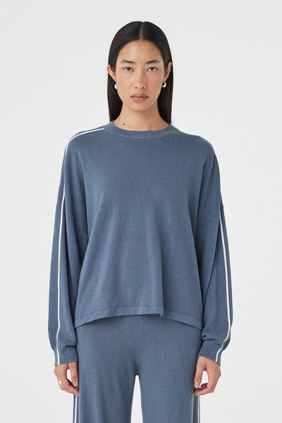 SHOP ARCAA MOVEMENT PIPPA LONG SLEEVE TEE IN STORM &amp; CREAM ONLINE