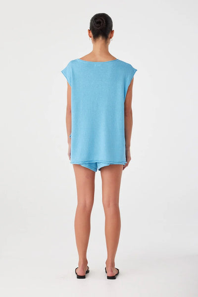 ARCAA MOVEMENT - POPPY TIE SIDE TOP - CYAN - PERTH BOUTIQUE - AUSTRALIAN BOUTIQUE - WA BOUTIQUE - INTERNATIONAL SHIPPING - USA SHIPPING - PERTH STORES - PERTH STORE - AUSTRALIA - WA - WESTER AUSTRALIA - WOMENS FASHION - FASHION - CLOTHING - WA STOCKIST - PERTH STOCKIST - AUSTRALIAN STOCKIST - STOCKIST