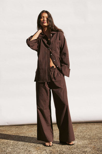 ARCAA MOVEMENT - RAE PANTS - ESPRESSO STRIPE - PERTH BOUTIQUE - AUSTRALIAN BOUTIQUE - WA BOUTIQUE - INTERNATIONAL SHIPPING - USA SHIPPING - PERTH STORES - PERTH STORE - AUSTRALIA - WA - WESTER AUSTRALIA - WOMENS FASHION - FASHION - CLOTHING - WA STOCKIST - PERTH STOCKIST - AUSTRALIAN STOCKIST - STOCKIST