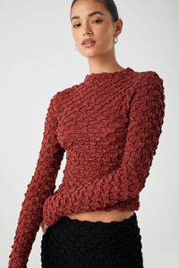 ARCAA MOVEMENT - SUVI HIGH NECK TOP - HALF RED - PERTH STOCKIST - AUSTRALIAN STOCKIST - WA STOCKIST - AUSTRALIA STOCKIST - AUS STOCKIST - PERTH BOUTIQUE - WA BOUTIQUE - AUS BOUTIQUE - AUSTRALIA BOUTIQUE