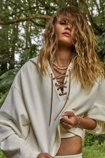 SHOP THE UPSIDE &nbsp;ARKANA PRIAH HOODIE IN CREAM ONLINE