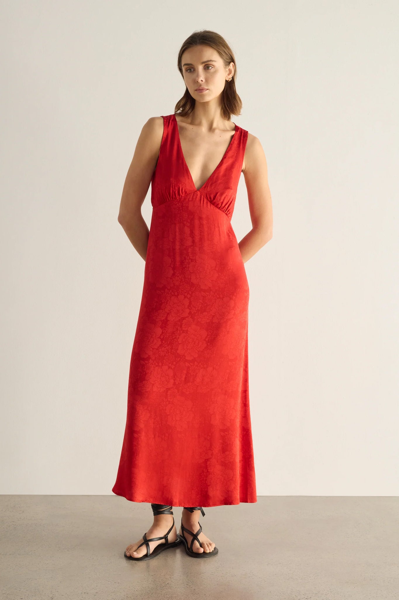 red midi dress australia Calli Red Midi Dress