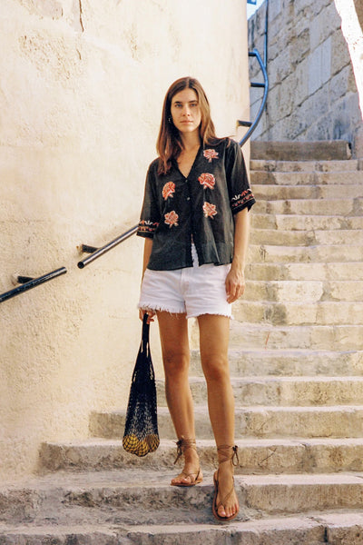 AUGUSTE - VESPER EMBROIDERED BLOUSE - BLACK - PERTH BOUTIQUE - AUSTRALIAN BOUTIQUE - WA BOUTIQUE - INTERNATIONAL SHIPPING - USA SHIPPING - PERTH STORES - PERTH STORE - AUSTRALIA - WA - WESTER AUSTRALIA - WOMENS FASHION - FASHION - CLOTHING - WA STOCKIST - PERTH STOCKIST - AUSTRALIAN STOCKIST - STOCKIST