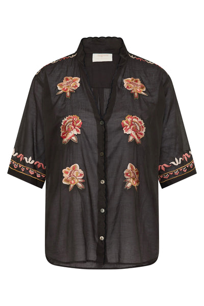 AUGUSTE - VESPER EMBROIDERED BLOUSE - BLACK - PERTH BOUTIQUE - AUSTRALIAN BOUTIQUE - WA BOUTIQUE - INTERNATIONAL SHIPPING - USA SHIPPING - PERTH STORES - PERTH STORE - AUSTRALIA - WA - WESTER AUSTRALIA - WOMENS FASHION - FASHION - CLOTHING - WA STOCKIST - PERTH STOCKIST - AUSTRALIAN STOCKIST - STOCKIST