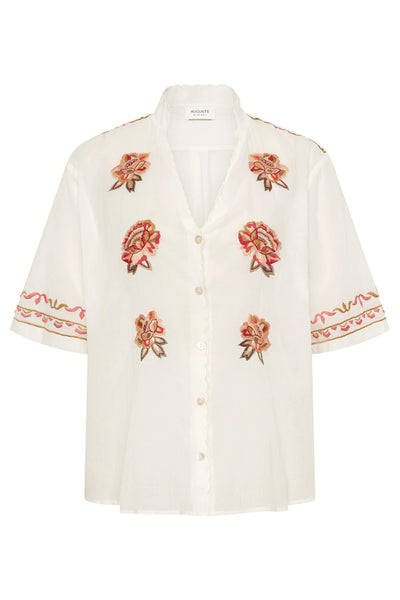 AUGUSTE - VESPER EMBROIDERED BLOUSE - WHITE - PERTH BOUTIQUE - AUSTRALIAN BOUTIQUE - WA BOUTIQUE - INTERNATIONAL SHIPPING - USA SHIPPING - PERTH STORES - PERTH STORE - AUSTRALIA - WA - WESTER AUSTRALIA - WOMENS FASHION - FASHION - CLOTHING - WA STOCKIST - PERTH STOCKIST - AUSTRALIAN STOCKIST - STOCKIST