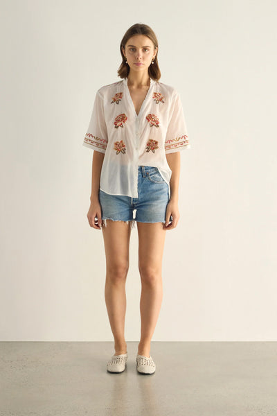 AUGUSTE - VESPER EMBROIDERED BLOUSE - WHITE - PERTH BOUTIQUE - AUSTRALIAN BOUTIQUE - WA BOUTIQUE - INTERNATIONAL SHIPPING - USA SHIPPING - PERTH STORES - PERTH STORE - AUSTRALIA - WA - WESTER AUSTRALIA - WOMENS FASHION - FASHION - CLOTHING - WA STOCKIST - PERTH STOCKIST - AUSTRALIAN STOCKIST - STOCKIST