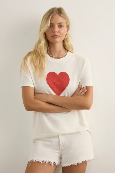 SHOP AUGUSTE HEART CLASSIC TEE IN WHITE HEART ONLINE