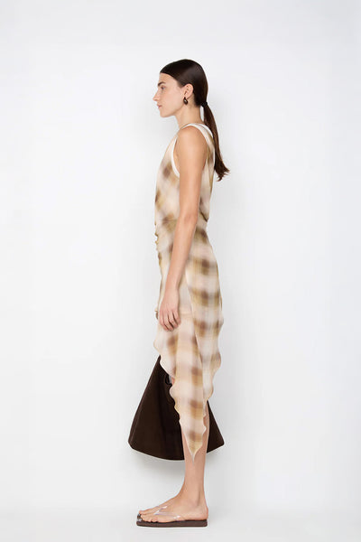 BEC + BRIDGE - ELIANA MINI DRESS - DUNE CHECK - PERTH BOUTIQUE - AUSTRALIAN BOUTIQUE - WA BOUTIQUE - INTERNATIONAL SHIPPING - USA SHIPPING - PERTH STORES - PERTH STORE - AUSTRALIA - WA - WESTER AUSTRALIA - WOMENS FASHION - FASHION - CLOTHING - WA STOCKIST - PERTH STOCKIST - AUSTRALIAN STOCKIST - STOCKIST