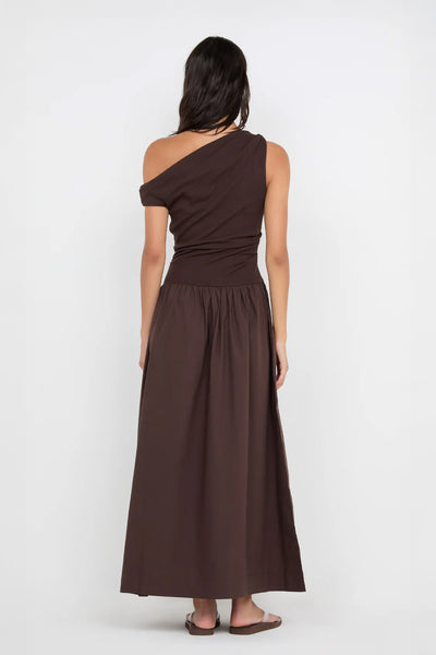 BEC + BRIDGE - FREYA ASYM MAXI DRESS - DARK CHOCOLATE - PERTH BOUTIQUE - AUSTRALIAN BOUTIQUE - WA BOUTIQUE - INTERNATIONAL SHIPPING - USA SHIPPING - PERTH STORES - PERTH STORE - AUSTRALIA - WA - WESTER AUSTRALIA - WOMENS FASHION - FASHION - CLOTHING - WA STOCKIST - PERTH STOCKIST - AUSTRALIAN STOCKIST - STOCKIST
