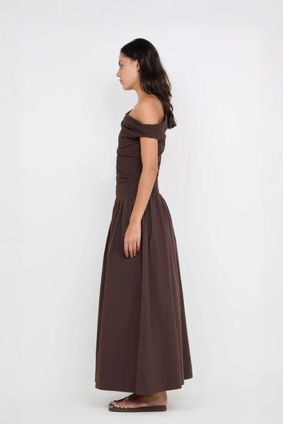 BEC + BRIDGE - FREYA ASYM MAXI DRESS - DARK CHOCOLATE - PERTH BOUTIQUE - AUSTRALIAN BOUTIQUE - WA BOUTIQUE - INTERNATIONAL SHIPPING - USA SHIPPING - PERTH STORES - PERTH STORE - AUSTRALIA - WA - WESTER AUSTRALIA - WOMENS FASHION - FASHION - CLOTHING - WA STOCKIST - PERTH STOCKIST - AUSTRALIAN STOCKIST - STOCKIST