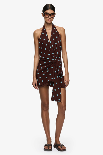 SHOP BEC + BRIDGE MATHILDE HALTER MINI DRESS IN POLKA DOT ONLINE