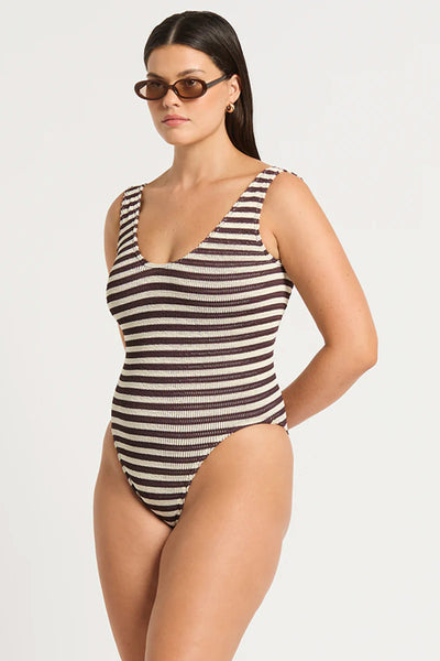 BOND-EYE - MARA ONE PIECE - SABLE DOT STRIPE - PERTH BOUTIQUE - AUSTRALIAN BOUTIQUE - WA BOUTIQUE - INTERNATIONAL SHIPPING - USA SHIPPING - PERTH STORES - PERTH STORE - AUSTRALIA - WA - WESTER AUSTRALIA - WOMENS FASHION - FASHION - CLOTHING - WA STOCKIST - PERTH STOCKIST - AUSTRALIAN STOCKIST - STOCKIST