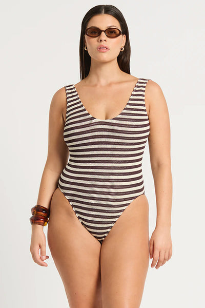 BOND-EYE - MARA ONE PIECE - SABLE DOT STRIPE - PERTH BOUTIQUE - AUSTRALIAN BOUTIQUE - WA BOUTIQUE - INTERNATIONAL SHIPPING - USA SHIPPING - PERTH STORES - PERTH STORE - AUSTRALIA - WA - WESTER AUSTRALIA - WOMENS FASHION - FASHION - CLOTHING - WA STOCKIST - PERTH STOCKIST - AUSTRALIAN STOCKIST - STOCKIST