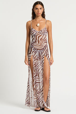BOND-EYE - TATE MAXI DRESS - ZEBRA MESH - PERTH BOUTIQUE - AUSTRALIAN BOUTIQUE - WA BOUTIQUE - INTERNATIONAL SHIPPING - USA SHIPPING - PERTH STORES - PERTH STORE - AUSTRALIA - WA - WESTER AUSTRALIA - WOMENS FASHION - FASHION - CLOTHING - WA STOCKIST - PERTH STOCKIST - AUSTRALIAN STOCKIST - STOCKIST