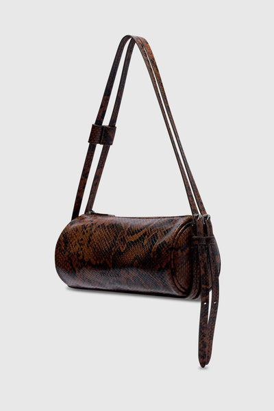 BRIE LEON - BROOKE MINI BARREL BAG - BRUNETTE PYTHON - PERTH BOUTIQUE - AUSTRALIAN BOUTIQUE - WA BOUTIQUE - INTERNATIONAL SHIPPING - USA SHIPPING - PERTH STORES - PERTH STORE - AUSTRALIA - WA - WESTER AUSTRALIA - WOMENS FASHION - FASHION - CLOTHING - WA STOCKIST - PERTH STOCKIST - AUSTRALIAN STOCKIST - STOCKIST