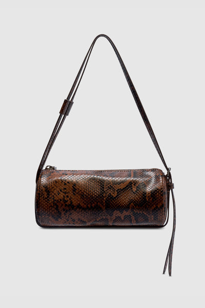 BRIE LEON - BROOKE MINI BARREL BAG - BRUNETTE PYTHON - PERTH BOUTIQUE - AUSTRALIAN BOUTIQUE - WA BOUTIQUE - INTERNATIONAL SHIPPING - USA SHIPPING - PERTH STORES - PERTH STORE - AUSTRALIA - WA - WESTER AUSTRALIA - WOMENS FASHION - FASHION - CLOTHING - WA STOCKIST - PERTH STOCKIST - AUSTRALIAN STOCKIST - STOCKIST