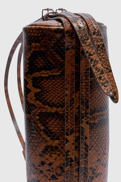 BRIE LEON - BROOKE MINI BARREL BAG - BRUNETTE PYTHON - PERTH BOUTIQUE - AUSTRALIAN BOUTIQUE - WA BOUTIQUE - INTERNATIONAL SHIPPING - USA SHIPPING - PERTH STORES - PERTH STORE - AUSTRALIA - WA - WESTER AUSTRALIA - WOMENS FASHION - FASHION - CLOTHING - WA STOCKIST - PERTH STOCKIST - AUSTRALIAN STOCKIST - STOCKIST