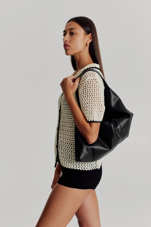 SHOP BRIE LEON - HARLOW SLOUCH MONO TOTE - BLACK NAPPA | CHACHI 
