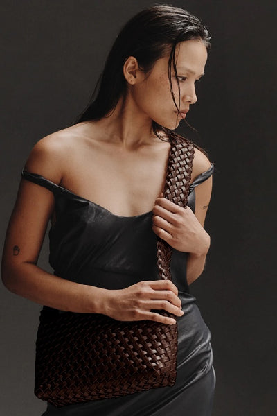 BRIE LEON - LUCA WOVEN CROSSBODY BAG - CHOCOLATE - PERTH BOUTIQUE - AUSTRALIAN BOUTIQUE - WA BOUTIQUE - INTERNATIONAL SHIPPING - USA SHIPPING - PERTH STORES - PERTH STORE - AUSTRALIA - WA - WESTER AUSTRALIA - WOMENS FASHION - FASHION - CLOTHING - WA STOCKIST - PERTH STOCKIST - AUSTRALIAN STOCKIST - STOCKIST
