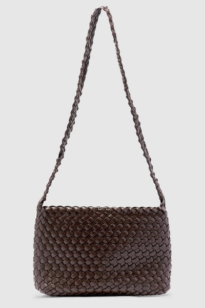BRIE LEON - LUCA WOVEN CROSSBODY BAG - CHOCOLATE - PERTH BOUTIQUE - AUSTRALIAN BOUTIQUE - WA BOUTIQUE - INTERNATIONAL SHIPPING - USA SHIPPING - PERTH STORES - PERTH STORE - AUSTRALIA - WA - WESTER AUSTRALIA - WOMENS FASHION - FASHION - CLOTHING - WA STOCKIST - PERTH STOCKIST - AUSTRALIAN STOCKIST - STOCKIST
