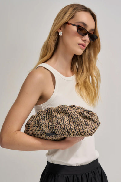 BRIE LEON - RHI CLUTCH - RAFFIA STRIPE - PERTH BOUTIQUE - AUSTRALIAN BOUTIQUE - WA BOUTIQUE - INTERNATIONAL SHIPPING - USA SHIPPING - PERTH STORES - PERTH STORE - AUSTRALIA - WA - WESTER AUSTRALIA - WOMENS FASHION - FASHION - CLOTHING - WA STOCKIST - PERTH STOCKIST - AUSTRALIAN STOCKIST - STOCKIST