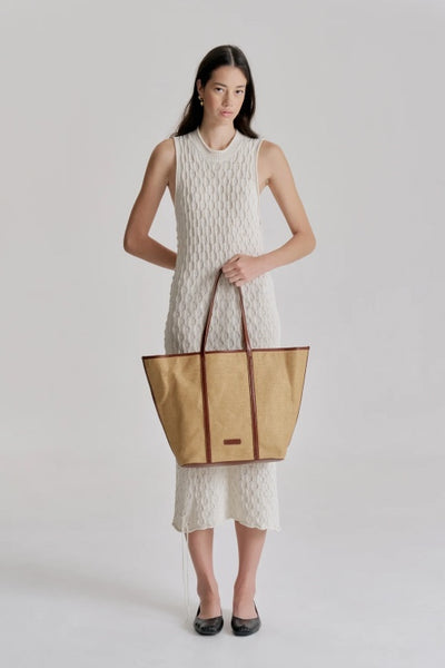 BRIE LEON - RITUAL TOTE LARGE - NATURAL/SADDLE