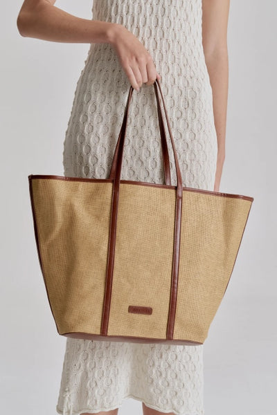 BRIE LEON - RITUAL TOTE LARGE - NATURAL/SADDLE