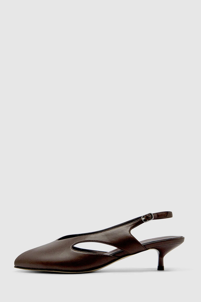 SHOP BRIE LEON SADIE PEEP TOE HEEL IN CHOCOLATE ONLINE