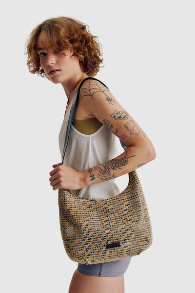 BRIE LEON - LARGE EVERYDAY CROISSANT BUCKLE BAG -  RAFFIA STRIPE - PERTH BOUTIQUE - AUSTRALIAN BOUTIQUE - WA BOUTIQUE - INTERNATIONAL SHIPPING - USA SHIPPING - PERTH STORES - PERTH STORE - AUSTRALIA - WA - WESTER AUSTRALIA - WOMENS FASHION - FASHION - CLOTHING - WA STOCKIST - PERTH STOCKIST - AUSTRALIAN STOCKIST - STOCKIST