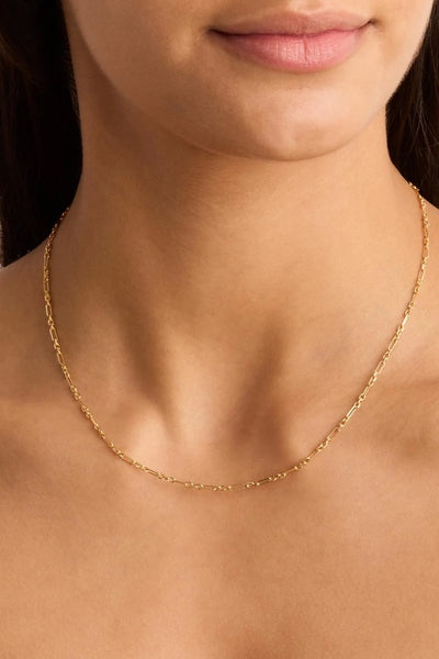 BY CHARLOTTE - 18K GOLD VERMEIL 19" MIXED LINK CHAIN NECKLACE