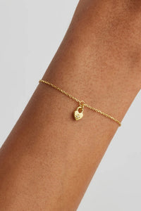 BY CHARLOTTE - CRYSTAL LOTUS HEART PADLOCK BRACELET - GOLD - PERTH STOCKIST - AUSTRALIAN STOCKIST - WA STOCKIST - AUSTRALIA STOCKIST - AUS STOCKIST - PERTH BOUTIQUE - WA BOUTIQUE - AUS BOUTIQUE - AUSTRALIA BOUTIQUE