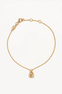 BY CHARLOTTE - CRYSTAL LOTUS  PADLOCK BRACELET - GOLD - PERTH STOCKIST - AUSTRALIAN STOCKIST - WA STOCKIST - AUSTRALIA STOCKIST - AUS STOCKIST - PERTH BOUTIQUE - WA BOUTIQUE - AUS BOUTIQUE - AUSTRALIA BOUTIQUE