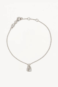 BY CHARLOTTE - CRYSTAL LOTUS  PADLOCK BRACELET - SILVER - PERTH STOCKIST - AUSTRALIAN STOCKIST - WA STOCKIST - AUSTRALIA STOCKIST - AUS STOCKIST - PERTH BOUTIQUE - WA BOUTIQUE - AUS BOUTIQUE - AUSTRALIA BOUTIQUE