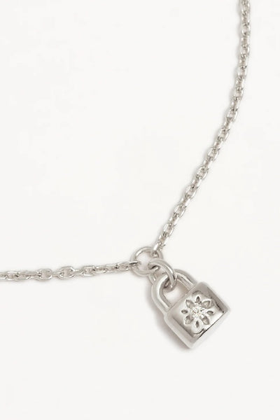 BY CHARLOTTE - CRYSTAL LOTUS  PADLOCK BRACELET - SILVER - PERTH STOCKIST - AUSTRALIAN STOCKIST - WA STOCKIST - AUSTRALIA STOCKIST - AUS STOCKIST - PERTH BOUTIQUE - WA BOUTIQUE - AUS BOUTIQUE - AUSTRALIA BOUTIQUE